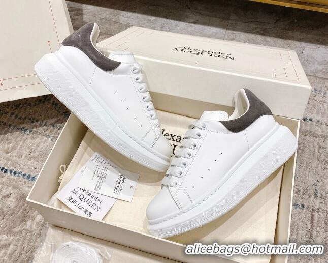 Most Popular Alexander McQueen Oversized Sneakers with Suede Heel White/Dark Grey 614116