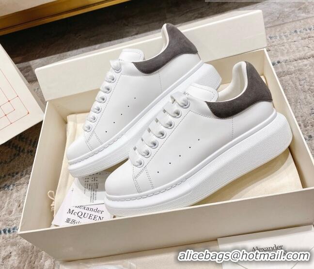 Most Popular Alexander McQueen Oversized Sneakers with Suede Heel White/Dark Grey 614116