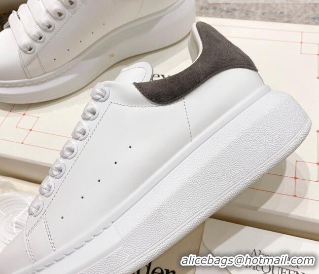 Most Popular Alexander McQueen Oversized Sneakers with Suede Heel White/Dark Grey 614116