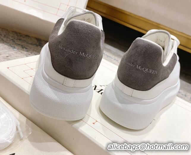 Most Popular Alexander McQueen Oversized Sneakers with Suede Heel White/Dark Grey 614116