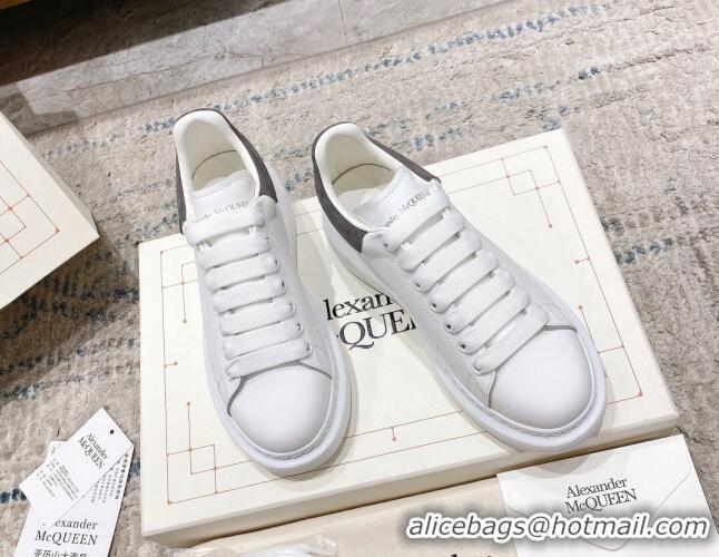 Most Popular Alexander McQueen Oversized Sneakers with Suede Heel White/Dark Grey 614116