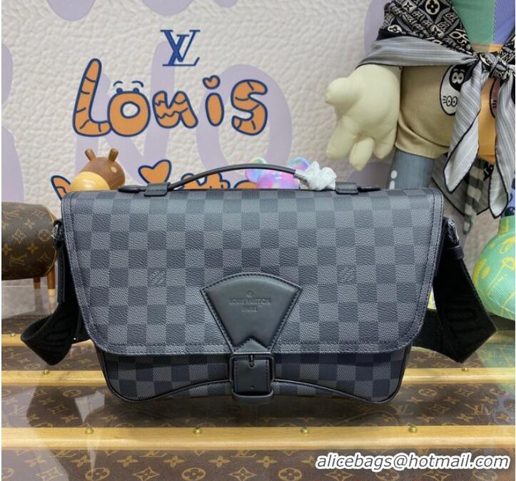 Famous Brand Louis Vuitton Damier Graphite coated canvas Messenger M46685 Black