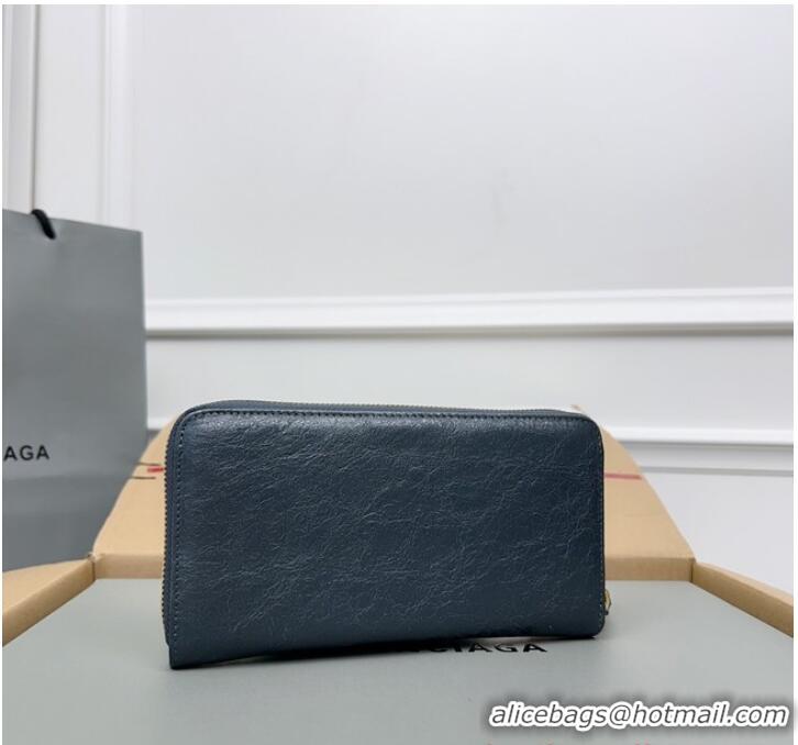 Inexpensive Balenciaga WOMENS NEO CLASSIC CONTINENTAL WALLET 64011 dark blue