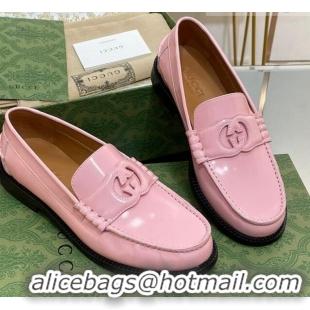 Lower Price Gucci Interlocking G Leather Loafers Light Pink 620094