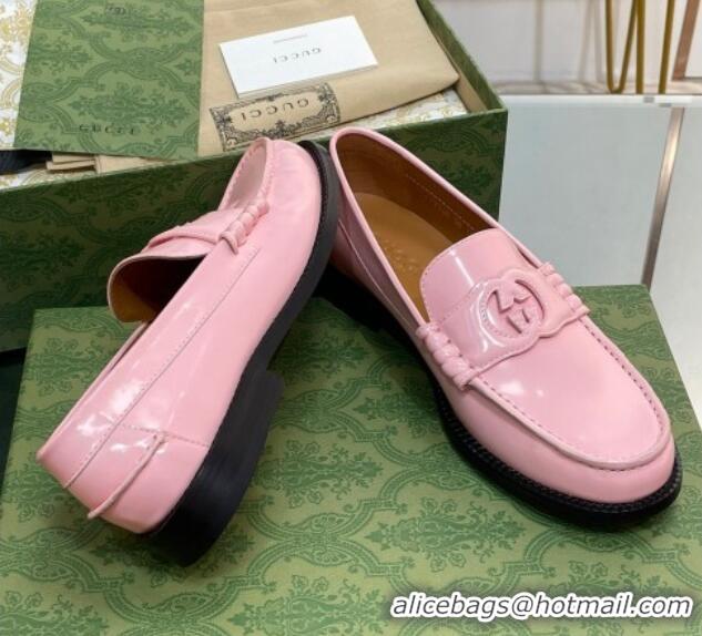 Lower Price Gucci Interlocking G Leather Loafers Light Pink 620094