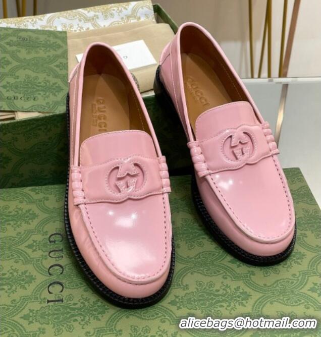 Lower Price Gucci Interlocking G Leather Loafers Light Pink 620094