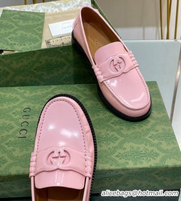 Lower Price Gucci Interlocking G Leather Loafers Light Pink 620094