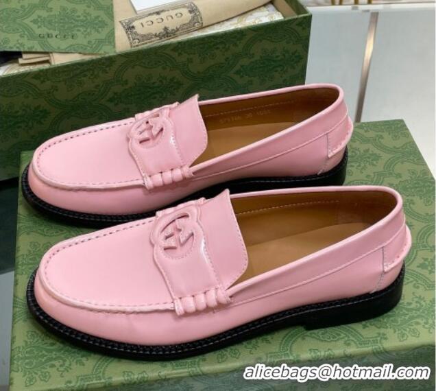 Lower Price Gucci Interlocking G Leather Loafers Light Pink 620094