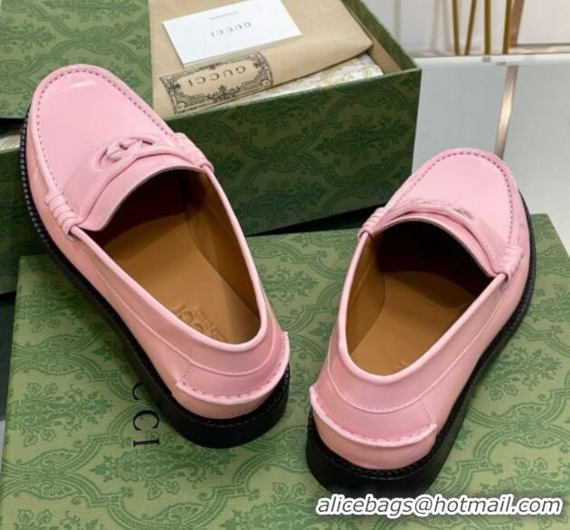 Lower Price Gucci Interlocking G Leather Loafers Light Pink 620094