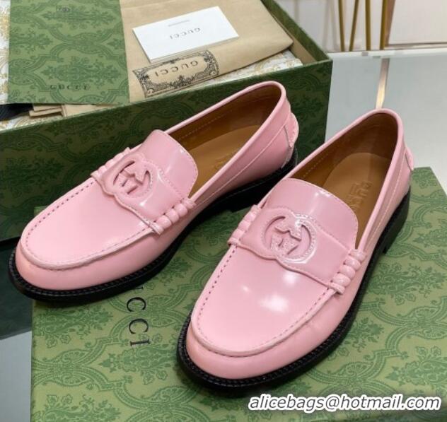 Lower Price Gucci Interlocking G Leather Loafers Light Pink 620094