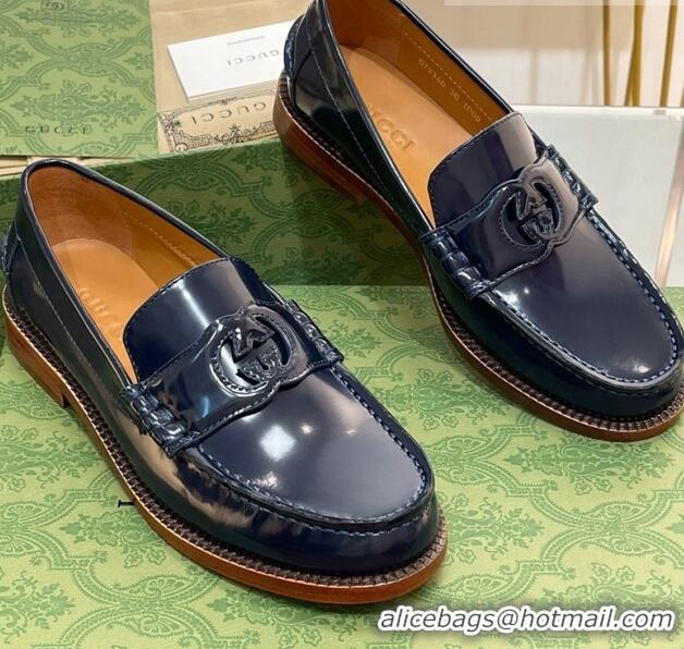 Good Looking Gucci Interlocking G Leather Loafers All Black 620095