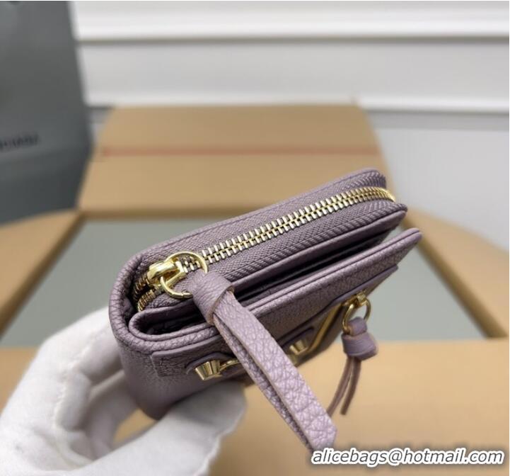 Super Quality Balenciaga WOMENS LE CAGOLE MINI WALLET 71523 Light purple