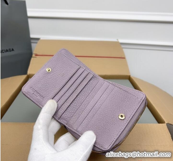 Super Quality Balenciaga WOMENS LE CAGOLE MINI WALLET 71523 Light purple