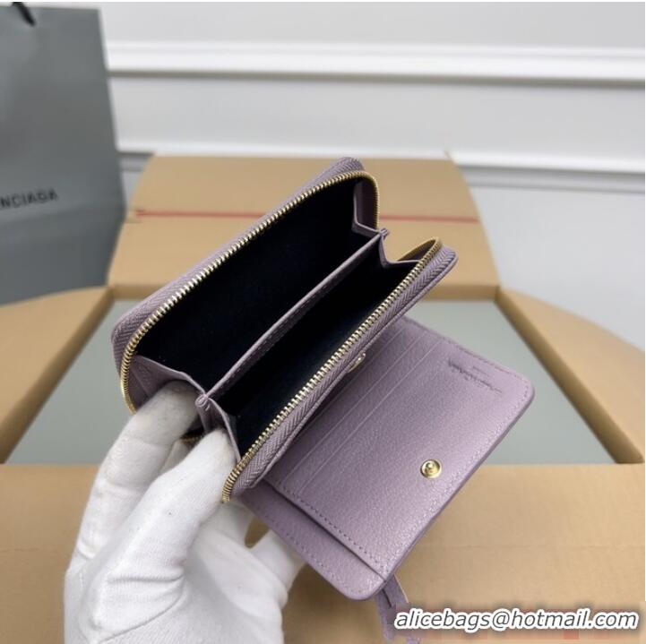 Super Quality Balenciaga WOMENS LE CAGOLE MINI WALLET 71523 Light purple