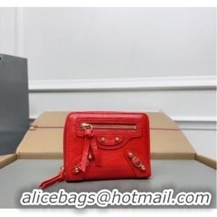 Top Quality Balenciaga WOMENS LE CAGOLE MINI WALLET 71523 Red