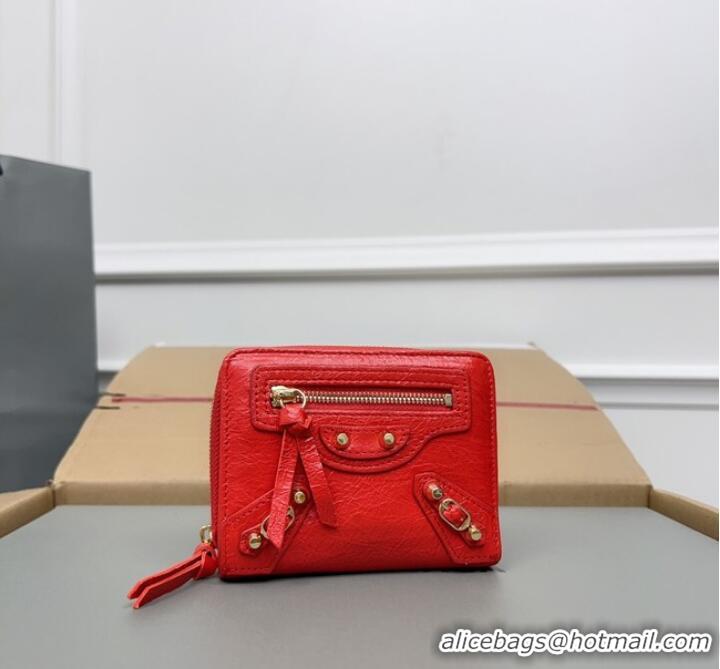 Top Quality Balenciaga WOMENS LE CAGOLE MINI WALLET 71523 Red