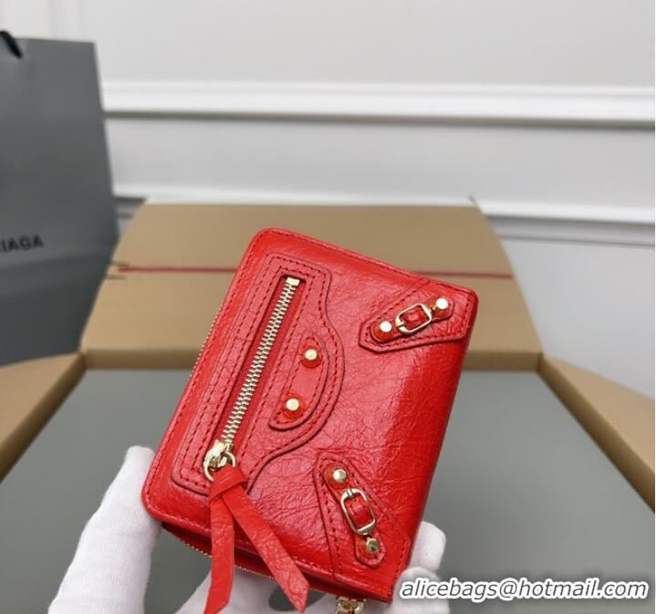 Top Quality Balenciaga WOMENS LE CAGOLE MINI WALLET 71523 Red