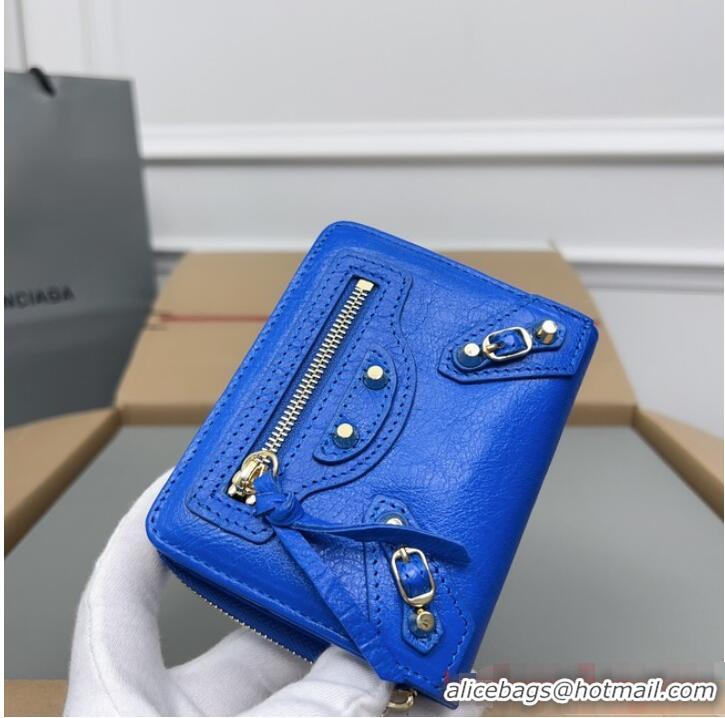 Good Product Balenciaga WOMENS LE CAGOLE MINI WALLET 71523 Blue