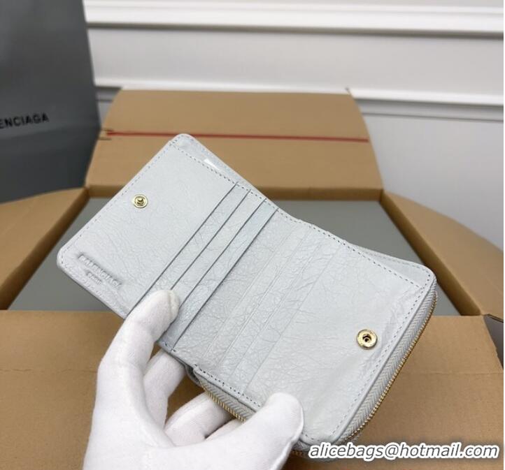 Grade Quality Balenciaga WOMENS LE CAGOLE MINI WALLET 71523 Light Gray