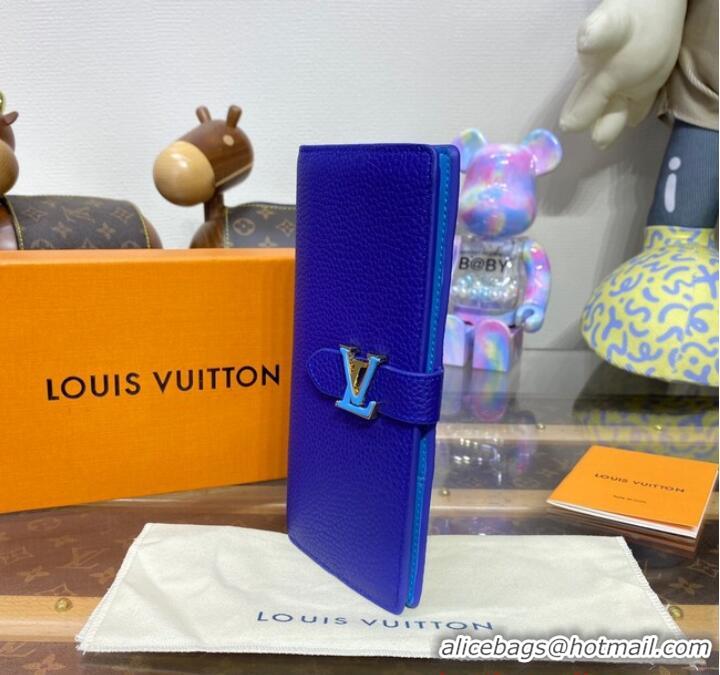 Inexpensive Louis Vuitton Vertical Wallet M82441 Blue