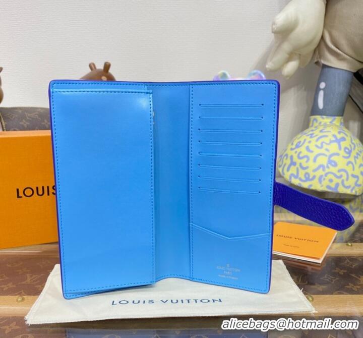 Inexpensive Louis Vuitton Vertical Wallet M82441 Blue