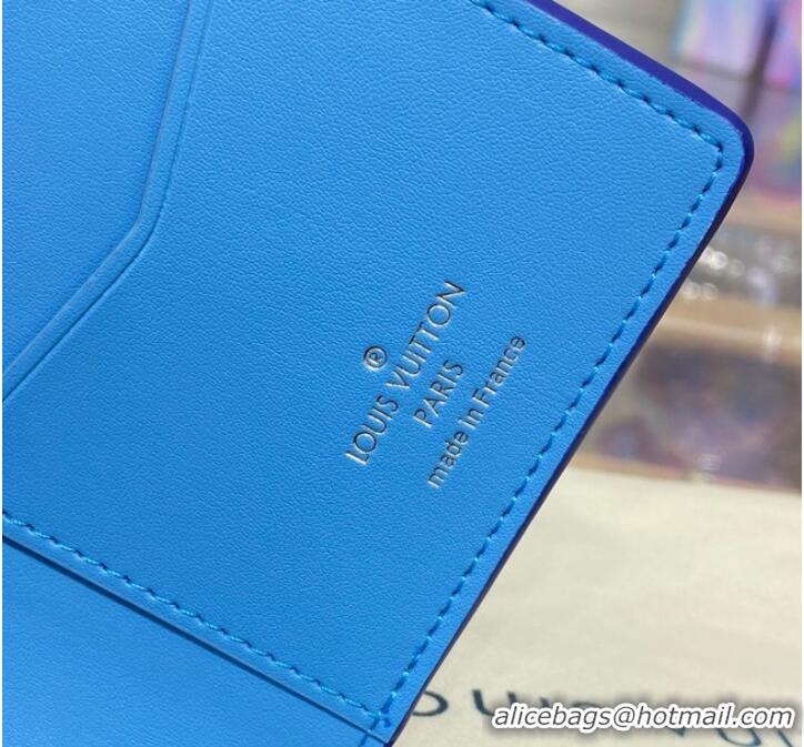 Inexpensive Louis Vuitton Vertical Wallet M82441 Blue