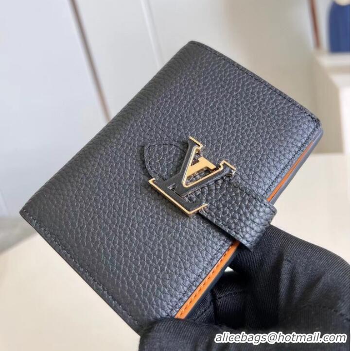 Super Quality Louis Vuitton Vertical Compact Wallet M82461 BLACK