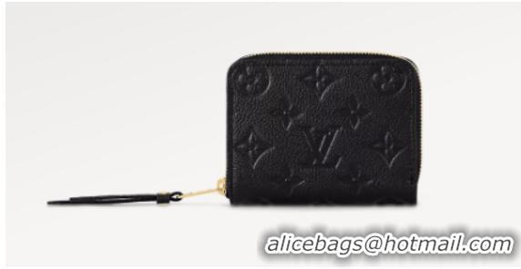 Luxurious Louis Vuitton Monogram Empreinte Zippy Coin Purse M60574 Black