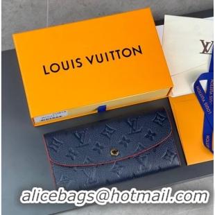 Super Quality Louis Vuitton Monogram Empreinte Emilie Wallet M69417 dark blue