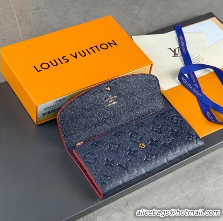 Super Quality Louis Vuitton Monogram Empreinte Emilie Wallet M69417 dark blue