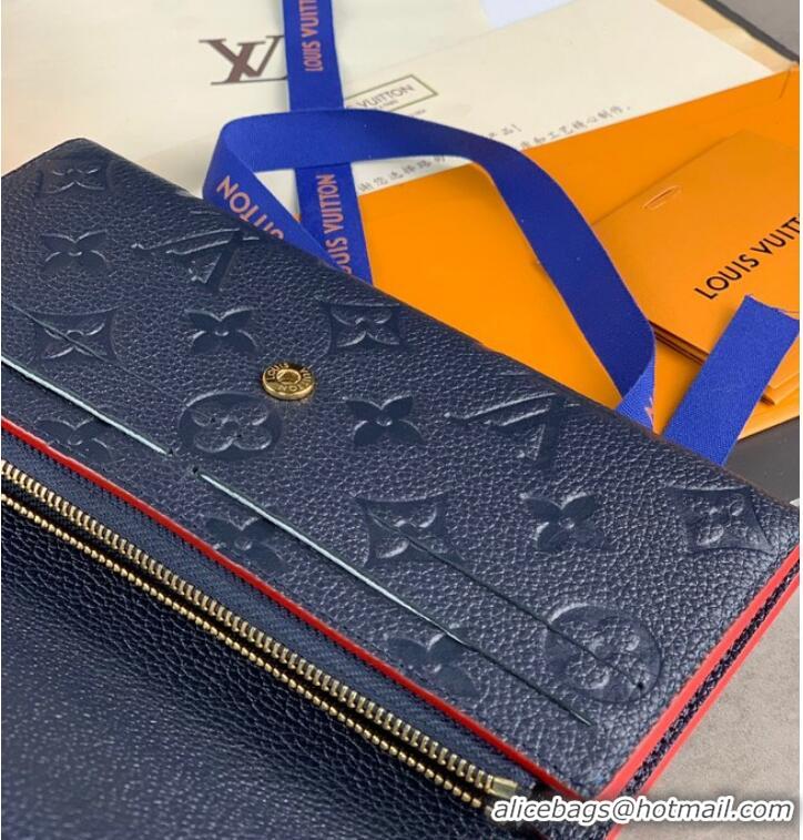 Super Quality Louis Vuitton Monogram Empreinte Emilie Wallet M69417 dark blue