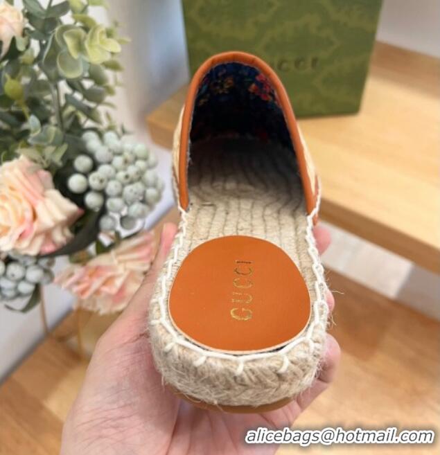 Good Quality Gucci Interlocking G Espadrille Flat Mules in Raffia Straw Beige/Brown 711039 