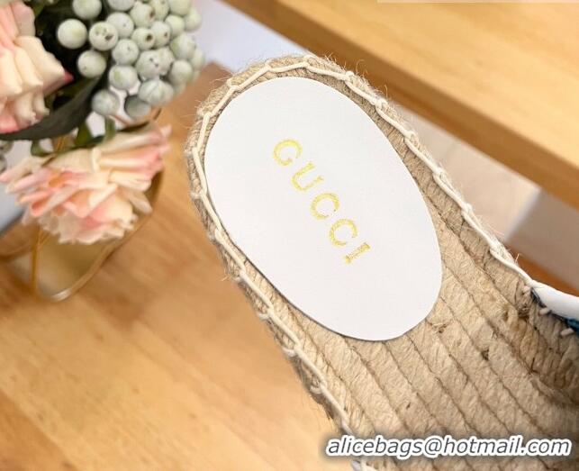 Most Popular Gucci Interlocking G Espadrille Flat Mules in Raffia Straw White 711041