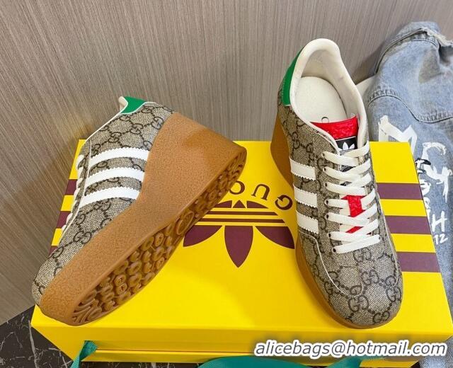 Fashion adidas x Gucci Wedge Platform Sneakers 9cm in Beige GG Canvas 718099