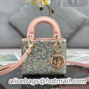 Popular Style Dior Lady Dior Micro Bag in Multicolor Crystals Embroidery S0856 2023