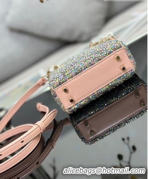 Popular Style Dior Lady Dior Micro Bag in Multicolor Crystals Embroidery S0856 2023