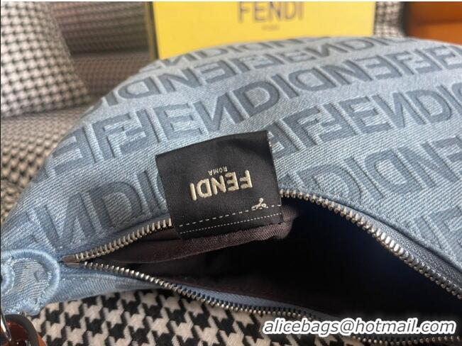 Buy Discount Fendi Fendigraphy Small Hobo Bag in 798M78 Light Blue Denim 2023