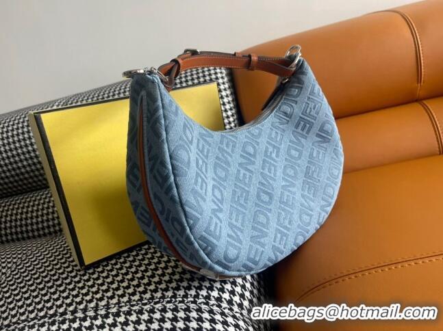 Buy Discount Fendi Fendigraphy Small Hobo Bag in 798M78 Light Blue Denim 2023