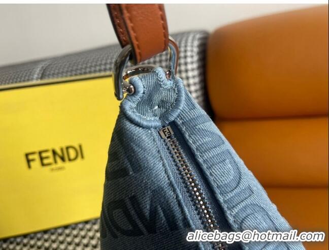 Buy Discount Fendi Fendigraphy Small Hobo Bag in 798M78 Light Blue Denim 2023