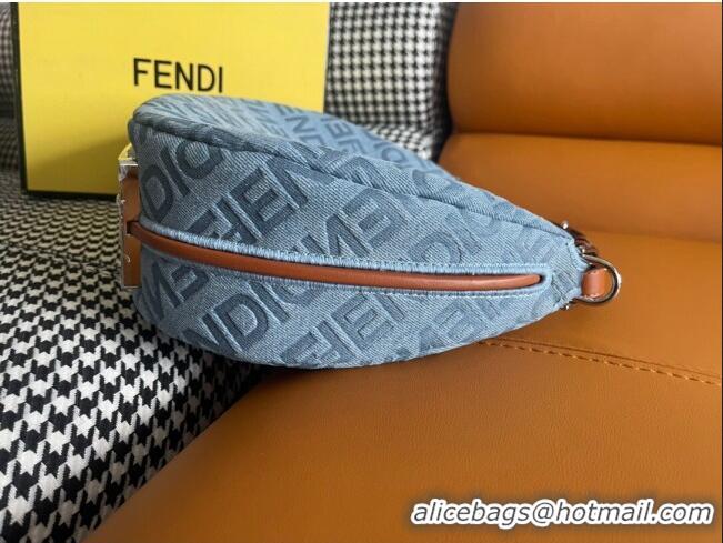 Buy Discount Fendi Fendigraphy Small Hobo Bag in 798M78 Light Blue Denim 2023