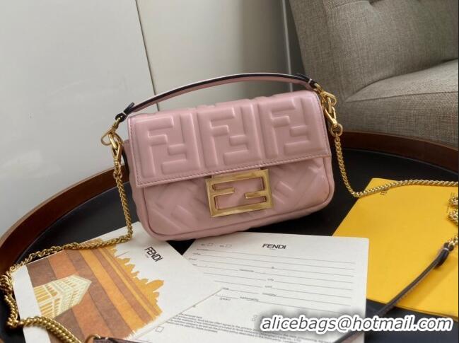 Buy Cheap Fendi Baguette Mini Nappa Leather Bag 0191M75 Light Pink 2023