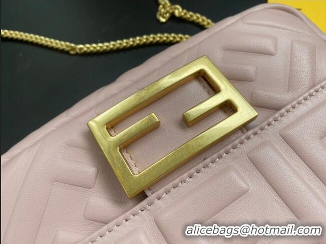 Buy Cheap Fendi Baguette Mini Nappa Leather Bag 0191M75 Light Pink 2023