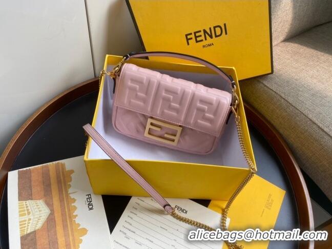 Buy Cheap Fendi Baguette Mini Nappa Leather Bag 0191M75 Light Pink 2023