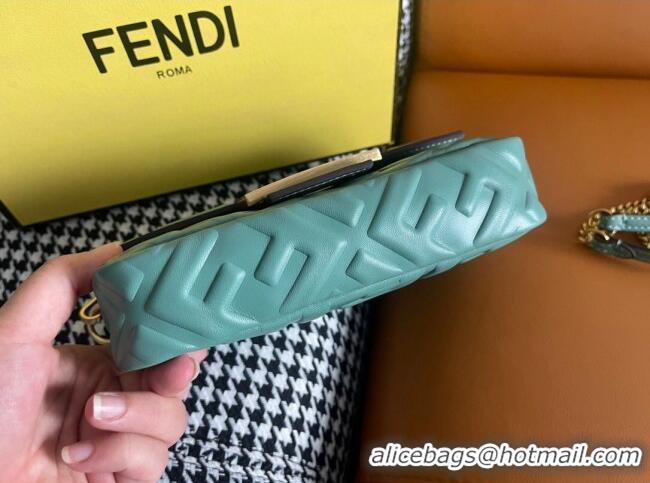 Famous Brand Fendi Baguette Mini Nappa Leather Bag 0191M75 Light Green 2023
