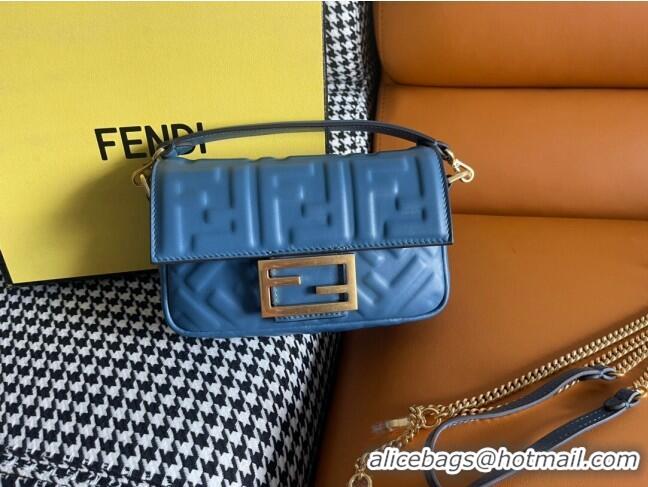 Trendy Design Fendi Baguette Mini Nappa Leather Bag 0191M75 Denim Blue 2023