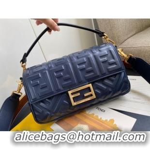 Well Crafted Fendi Baguette Medium Nappa Leather Bag 600M85 Navy Blue 2023