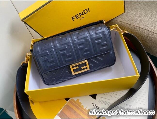 Well Crafted Fendi Baguette Medium Nappa Leather Bag 600M85 Navy Blue 2023