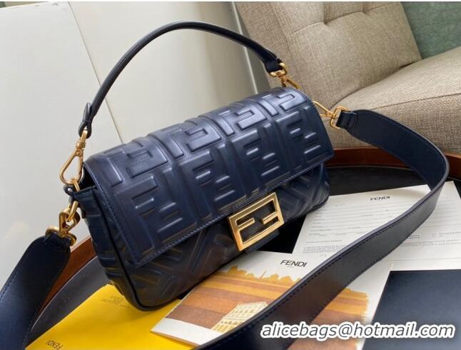 Well Crafted Fendi Baguette Medium Nappa Leather Bag 600M85 Navy Blue 2023