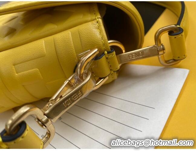 Low Cost Fendi Baguette Medium Nappa Leather Bag 600M85 Yellow 2023