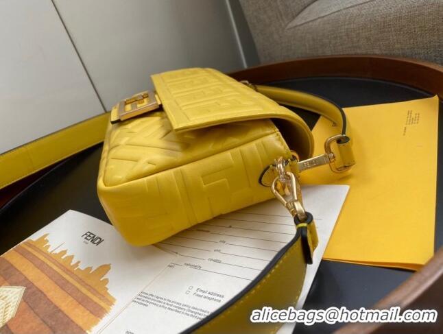 Low Cost Fendi Baguette Medium Nappa Leather Bag 600M85 Yellow 2023